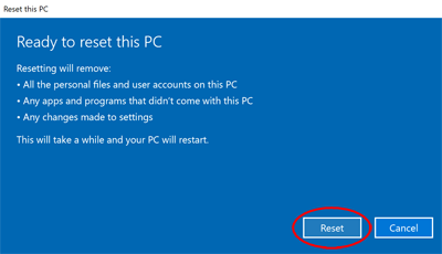 Windows 10 Reset